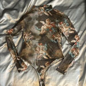 Cherub Print Long Sleeve Bodysuit